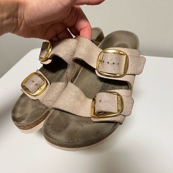 Birkenstock Arizona Slide Sandals, Leather Pink, Women's US 9 Narrow (EU 39) - Picture 13 of 13